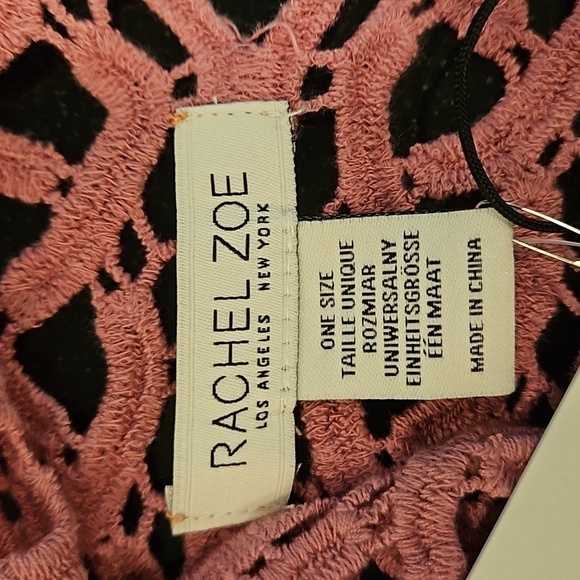 💕RACHEL ZOE💕 Scallop Trim Embroidered Lace CoverUp Dress ~ Dusty Rose OS NWT - Picture 9 of 10